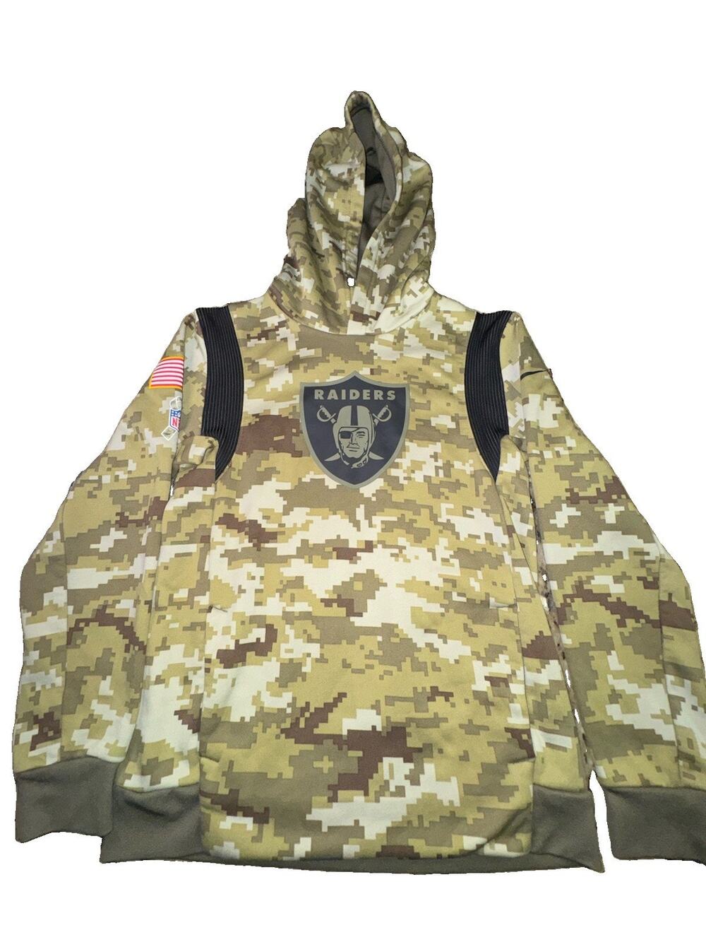 Nike NFL Salute To Service Green Camo Las Vegas Raiders Hoodie Boys 10/12 Medium